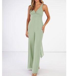Azazie Pnina Tornai Jumpsuit in Dusty Sage